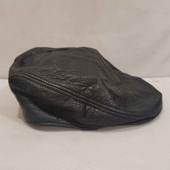 Dobbs Other - DOBBS BLACK LEATHER NEWSBOY FLAT CAP HAT (sz - Lg-x-lg)